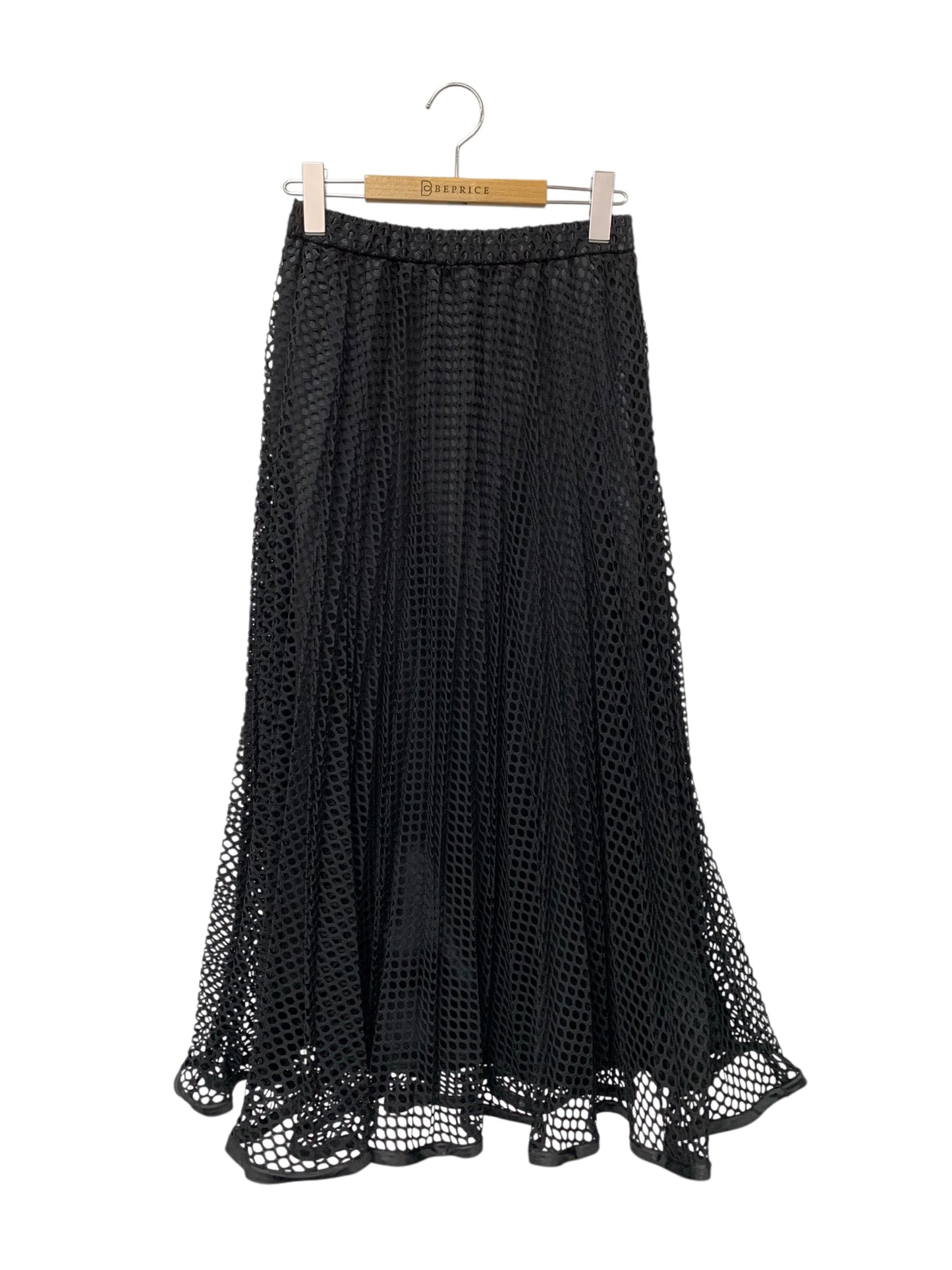アンスリード 522530800601-01 スカート 36 ブラック メッシュ ロング ITL7HM1E3BSW