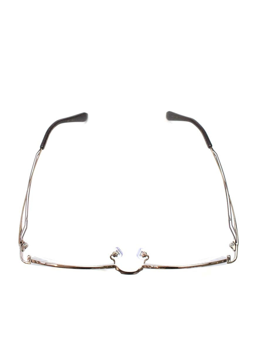 青山眼鏡 Banerino BO-3044 メガネ ブラウン メタルフレーム フルリム スクエアシェイプ 1P IT736TNXXX4V