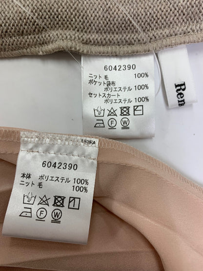 ルネ 6042390 ワンピース 34 ベージュ ニット タートルネック プリーツスカート付属 ITQBKG0N86PC