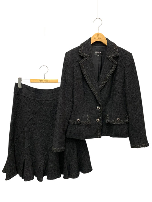 エポカ M5E03-110-09 セットアップ  スーツ 44 ブラック ツイード ラインストーン ITGYI5IHBFIU