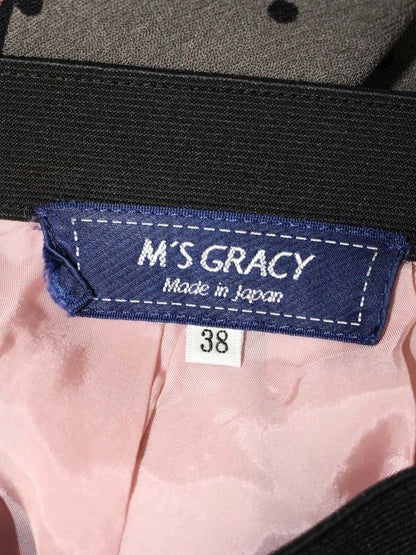 エムズグレイシー 017701 スカート 38 ピンク ローズプリント ドット チュール ITE5K8TAHPF6