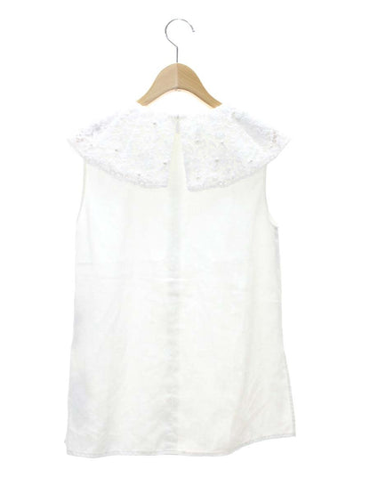 ルネ 6221350 ブラウス  34 ホワイト フェイクパール レース 麻 IT5QZF8K61YS