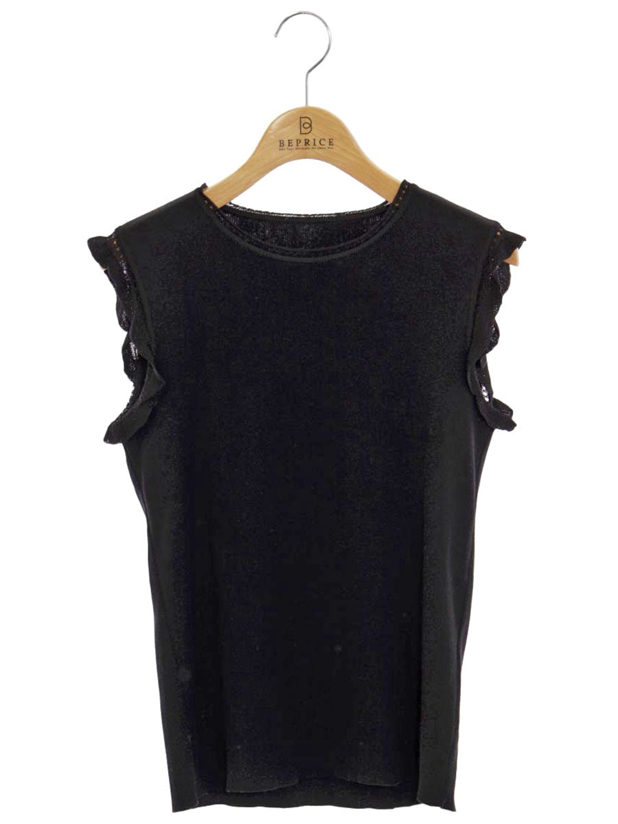 フォクシーブティック wint top knit top 36771 ニット セーター 38 ブラック フリル ITDZCL67MF7G