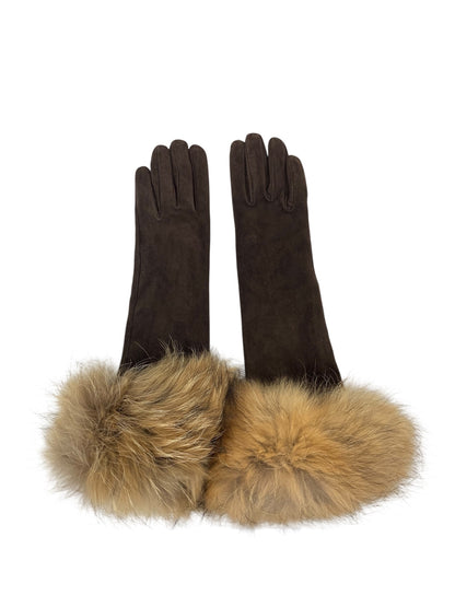 マックスマーラ 手袋 ブラウン ファー スエード ロング ITIXDYUQQU3E 【SALE】