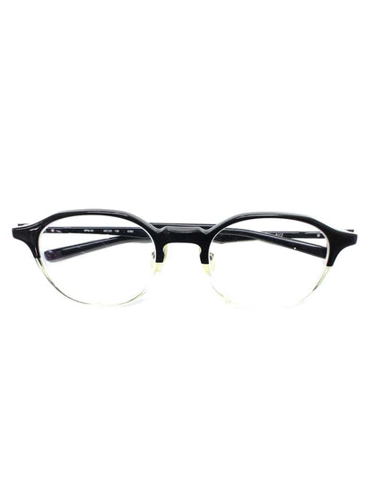 フォーナインズ NPM-60 メガネ ブラック/クリア/シルバー コンビ ウェリントン col.6382 ITWN336FIE7O