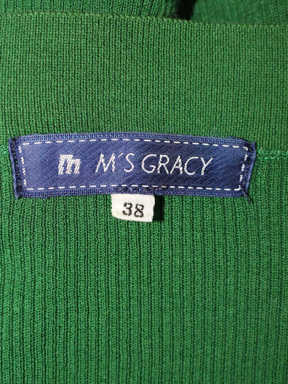 エムズグレイシー 128322 カーディガン 38 グリーン リブ ボレロ IT4RQEAX7J1Y