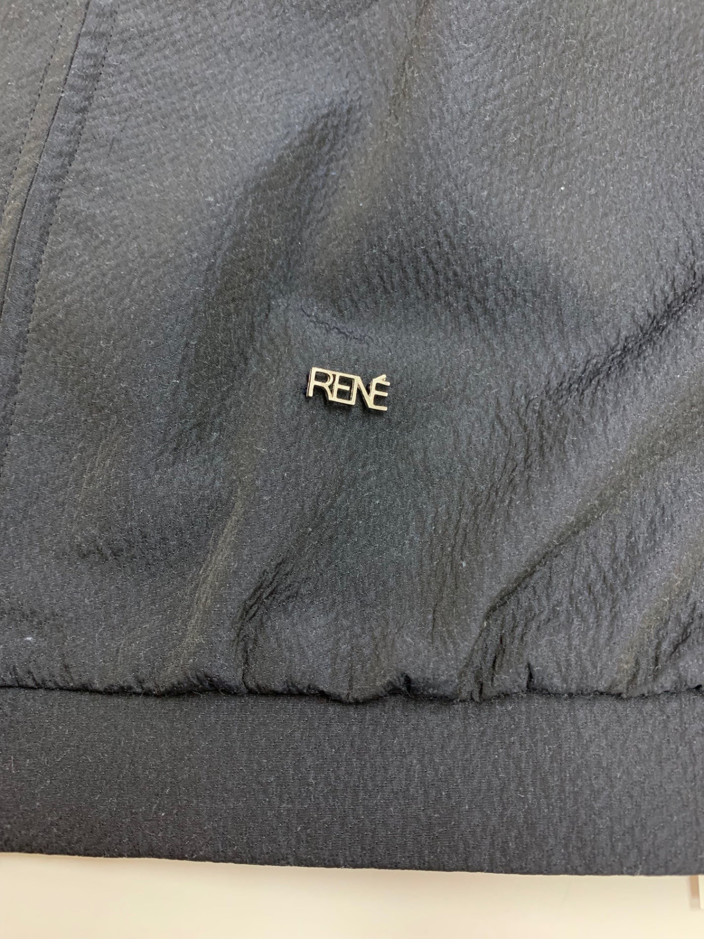 ルネ TISSUE 6523990 ノーカラージャケット 36 ネイビー パフスリーブ IT201OKPCIFQ