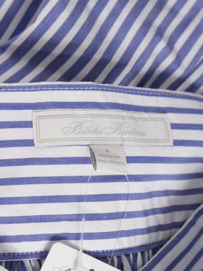 ブルックスブラザーズ コットン ストライプ ボウウエストベルト 100219438 マキシスカート 6 ブルー/ホワイト ITFRRWUYJOAZ