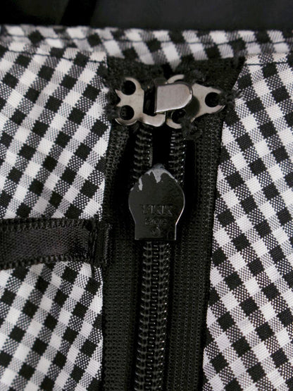 エムズグレイシー 417321 スカート 40 ブラック ギャザー ギンガムチェック ITD7P3Q5K3U1