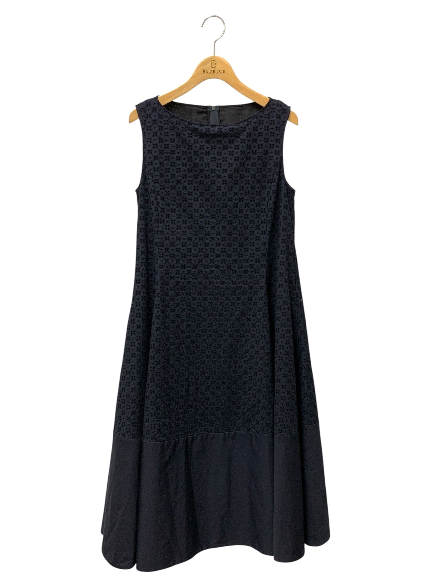 フォクシーブティック Dress Champ de Fleurs 43793 ワンピース 38 ネイビー ノースリーブ 刺繍 ITNNTMJJ90US