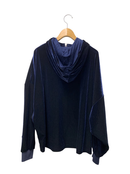 アルマーニエクスチェンジ 6LYM11 YJ9WZ M ネイビー ベルベット（ベロア）ジップアップスウェットパーカー ITXHRLG2OEJ5
