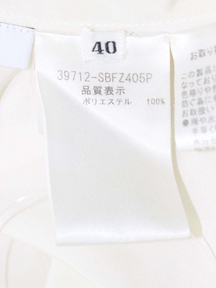 フォクシーブティック 39712 ブラウス 40 ホワイト バイカラー ボウタイ IT67ZRYKKAWO