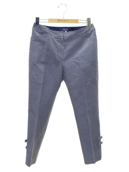 エムズグレイシー 316303 テーパードパンツ 36 ネイビー 裾リボン ITZQ0UUUH50K