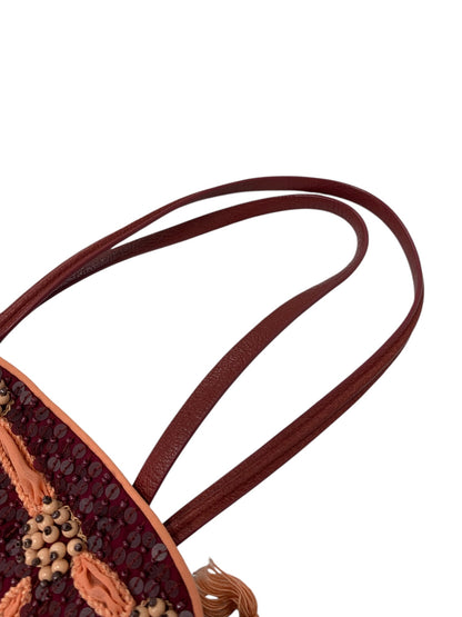 ジャマンピュエッシュ ハンドバッグ ワインレッド ビーズ スパンコール プードル ITT9IX43G78C