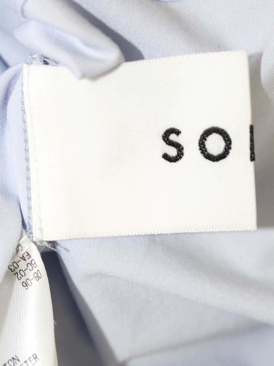 ソージュ S-00-SB-060 ブラウス M ブルー バンドカラー ロング シャツ ITTV32IFW71C