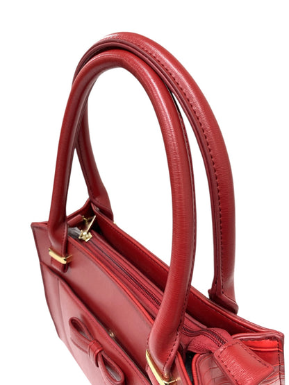 エムズグレイシー 774518 ハンドバッグ レッド リボン クロコ型押し IT0NOF0XLG2E
