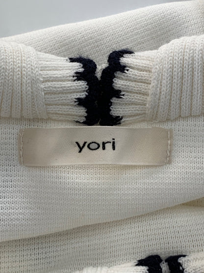ヨリ コットン刺繍カラーニット YR31-24040SP ニット セーター F ホワイト ITLBVZ9KGZF4