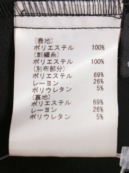 グレースコンチネンタル 01214 21015-00 スカート 36 ブラック フラワーモチーフ 刺繍 メッシュ地 IT6DDEIH261W