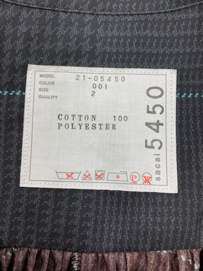 サカイ 21-05450 カーディガン 2 ブラック プリーツ チェック柄 ITTPEFLCO7ES