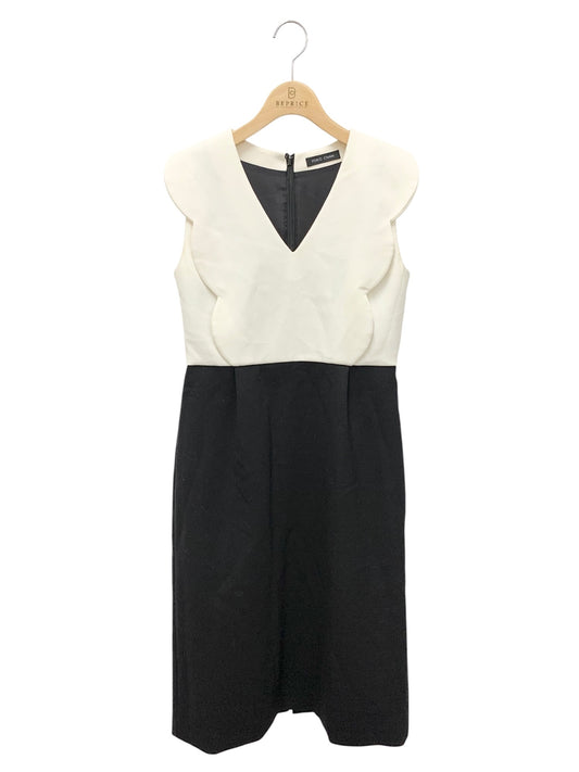 ヨーコチャン YCD-519-430 ワンピース 40 ホワイト バイカラー スカラップ ITZ5E1YISRB3