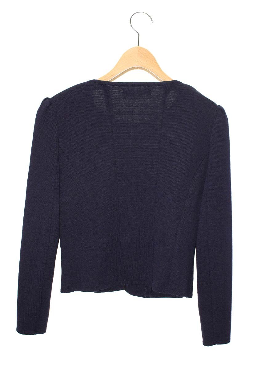 ルネ 6142540 ニットジャケット 36 ネイビー ノーカラー ITQ3GASBT9RM