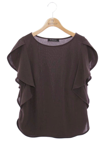 エムプルミエ ラッフル袖カットソー A827-001 カットソー 34 ブラウン ITBFNCW483WZ