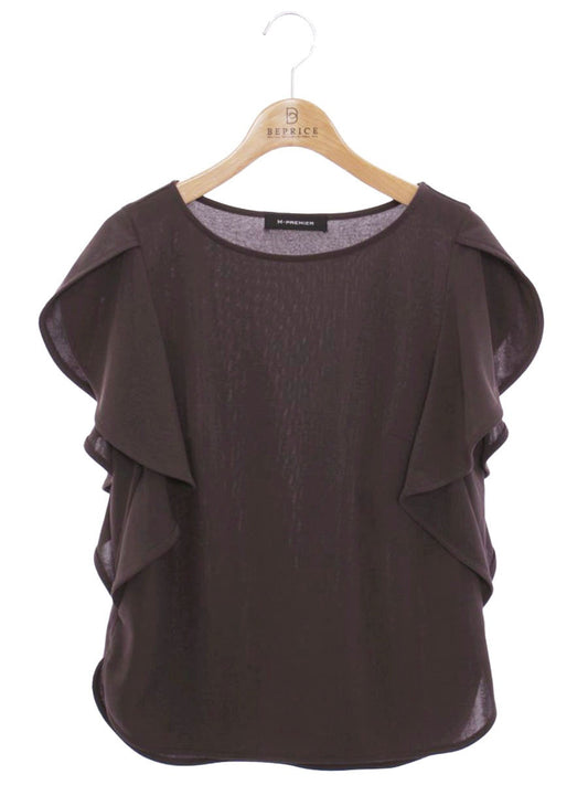 エムプルミエ ラッフル袖カットソー A827-001 カットソー 34 ブラウン ITBFNCW483WZ