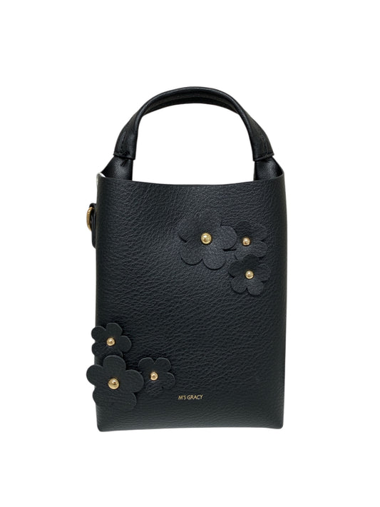 エムズグレイシー お花付きミニポシェット 694101 ショルダーバッグ ブラック フラワーモチーフ ITEQ2UP8KHRK