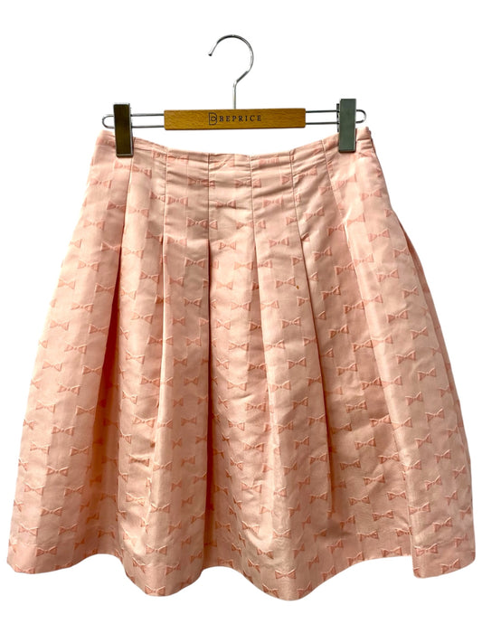 エムズグレイシー 727107 スカート 38 ピンク リボンモチーフ フレア ITO7J3FEX33W