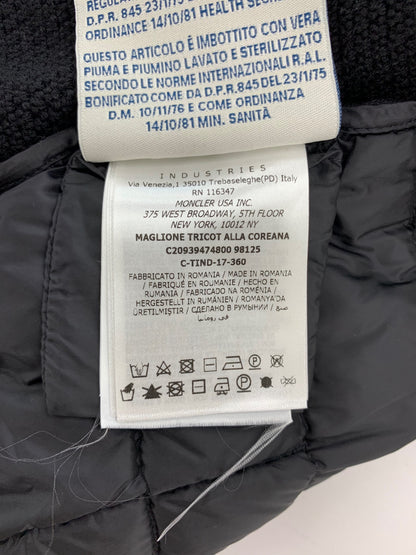 モンクレール MAGLIONE TRICOT ALLA COREANA C20930474800 98125 ジャケット M ブラック ニット切替ダウン ITHMUPVI2M28