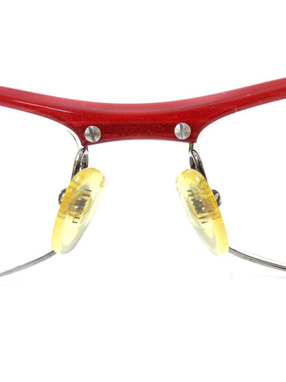 アランミクリ a0490-15 メガネ レッド セルフレーム ハーフリム（ナイロール）オーバル（楕円） ITX89V17H53S 【SALE】