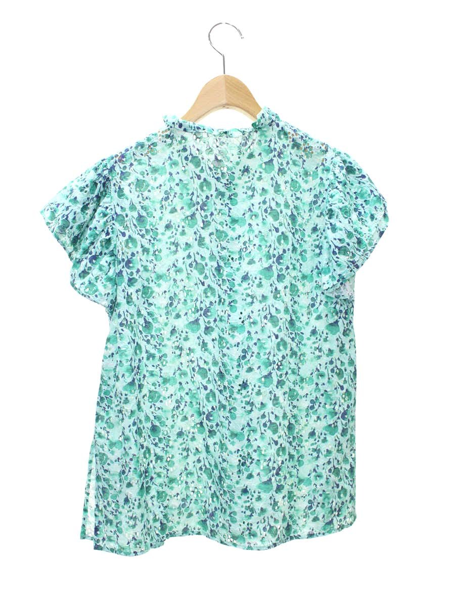 ルネ 6221330 シャツ 36 グリーン TISSUE パールビジューボタン ITR5VBSDZUX4