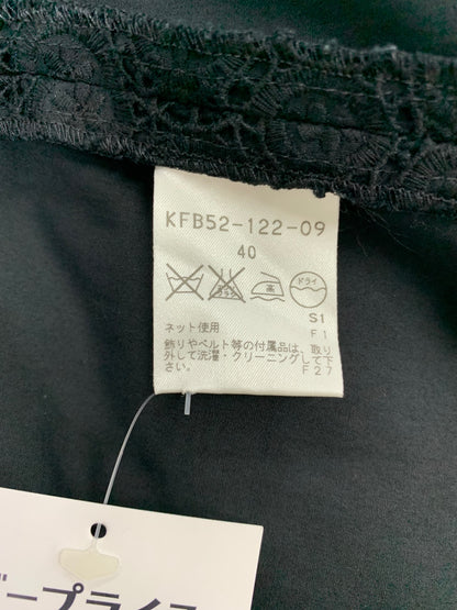 エポカ KFB52-122-09 スカート 40 ブラック タックフレア 刺繍 ITFLBGY2F23S