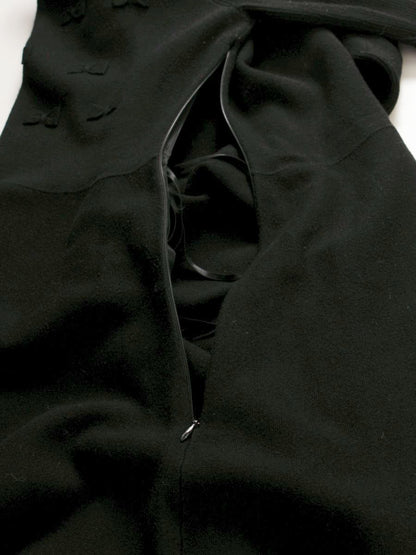 エムズグレイシー Ribbon Knit One-piece 818570 ワンピース 40 ブラック リボン ITQ9BWJYV8TQ