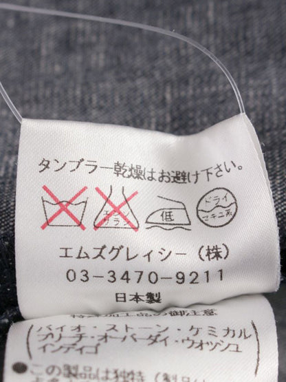 エムズグレイシー 421347 ワンピース 38 ネイビー デニム カメリアジップ ITGPW1LQ31O8