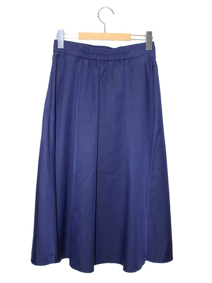 エムズグレイシー 317305 スカート 38 ネイビー タックフレア ITZU2K29BKI4