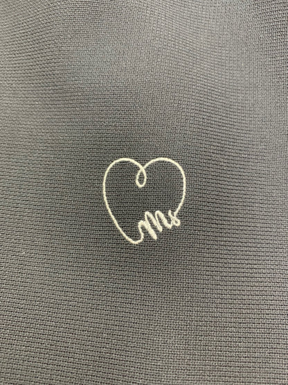エムズグレイシー 318121 ニット 38 ブラック ペプラム ハートロゴ IT8TZFAMP68C