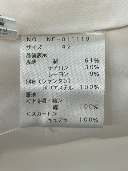 エムズグレイシー 011119 ワンピース 42 ピンク ツイード調 タック ITSQEB3E5JG8