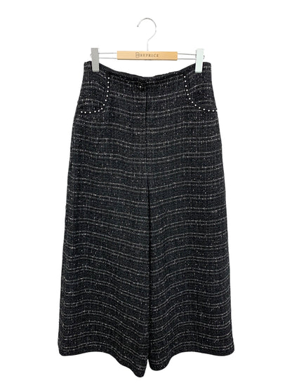 エムズグレイシー 316701 ワイドパンツ 40 ブラック ツイード パール IT9YREBV4GYK