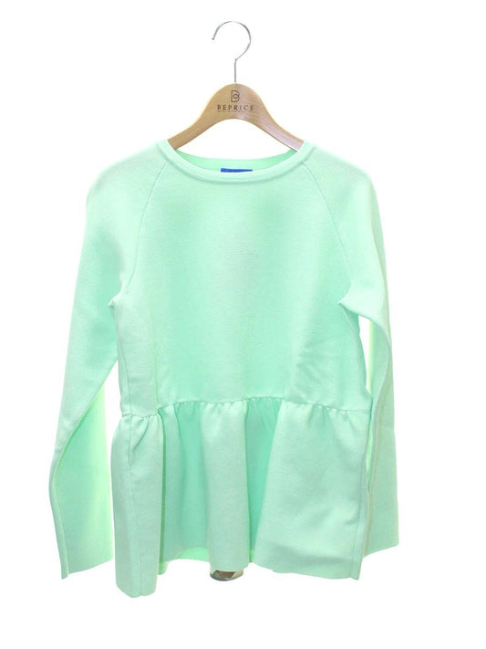 ブルーレーベルクレストブリッジ 55N04-316-70 ニット 38 グリーン ペプラム チェック柄 IT2N0X5T3Z30