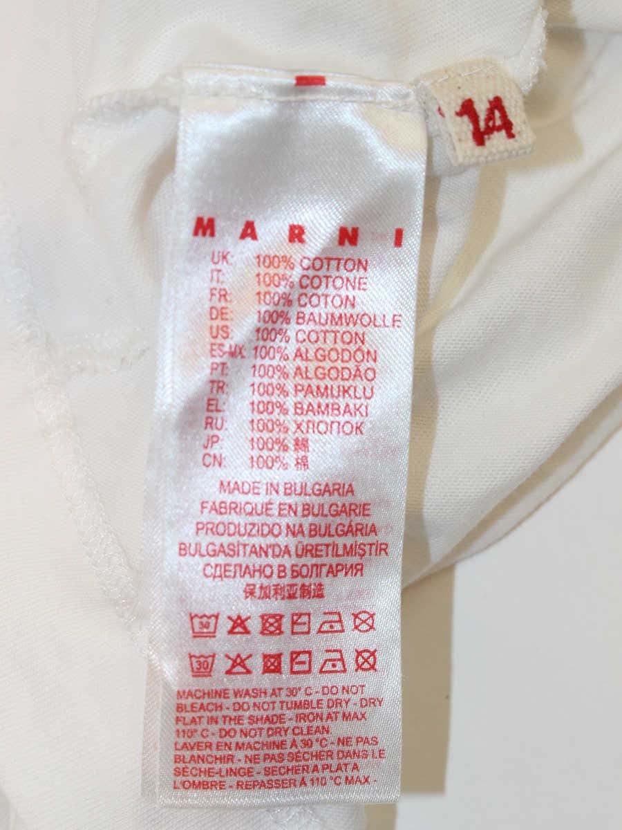 マルニ 36063 14Y キッズ ホワイト ロゴTシャツ ITJ5TJWQU8Q3