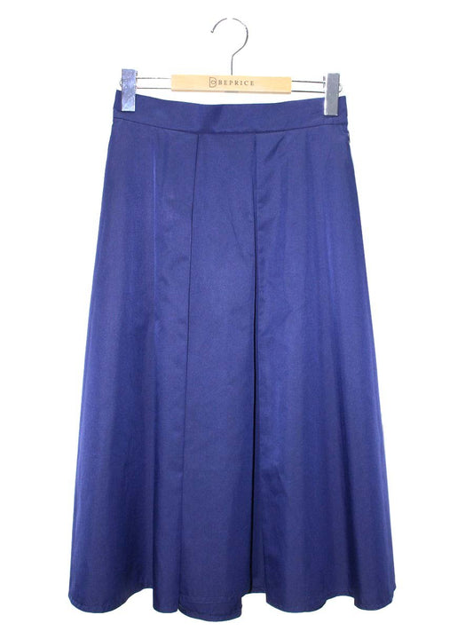 エムズグレイシー 317305 スカート 38 ネイビー タックフレア ITZU2K29BKI4