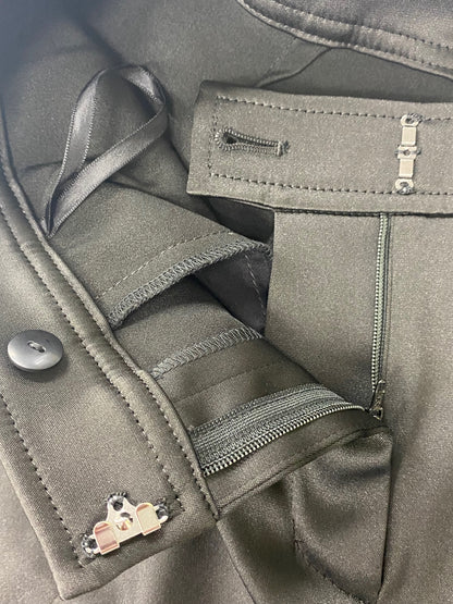 エムズグレイシー 416516 40 ブラック 前スリットクロップドパンツ ITO5C8FH6GJC