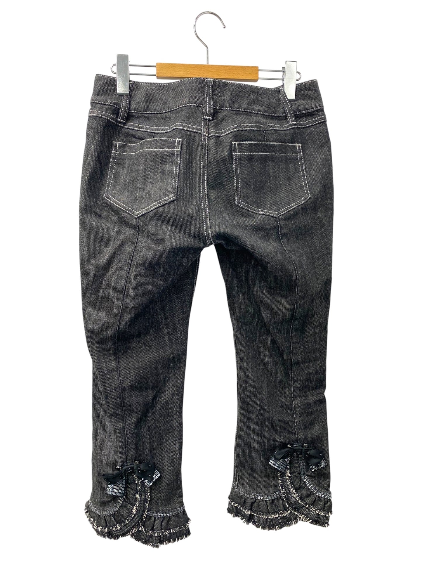 トゥービーシック W5R2122809 デニムパンツ 42 ブラック スパンコール IT0GDB5XZ324 【SALE】