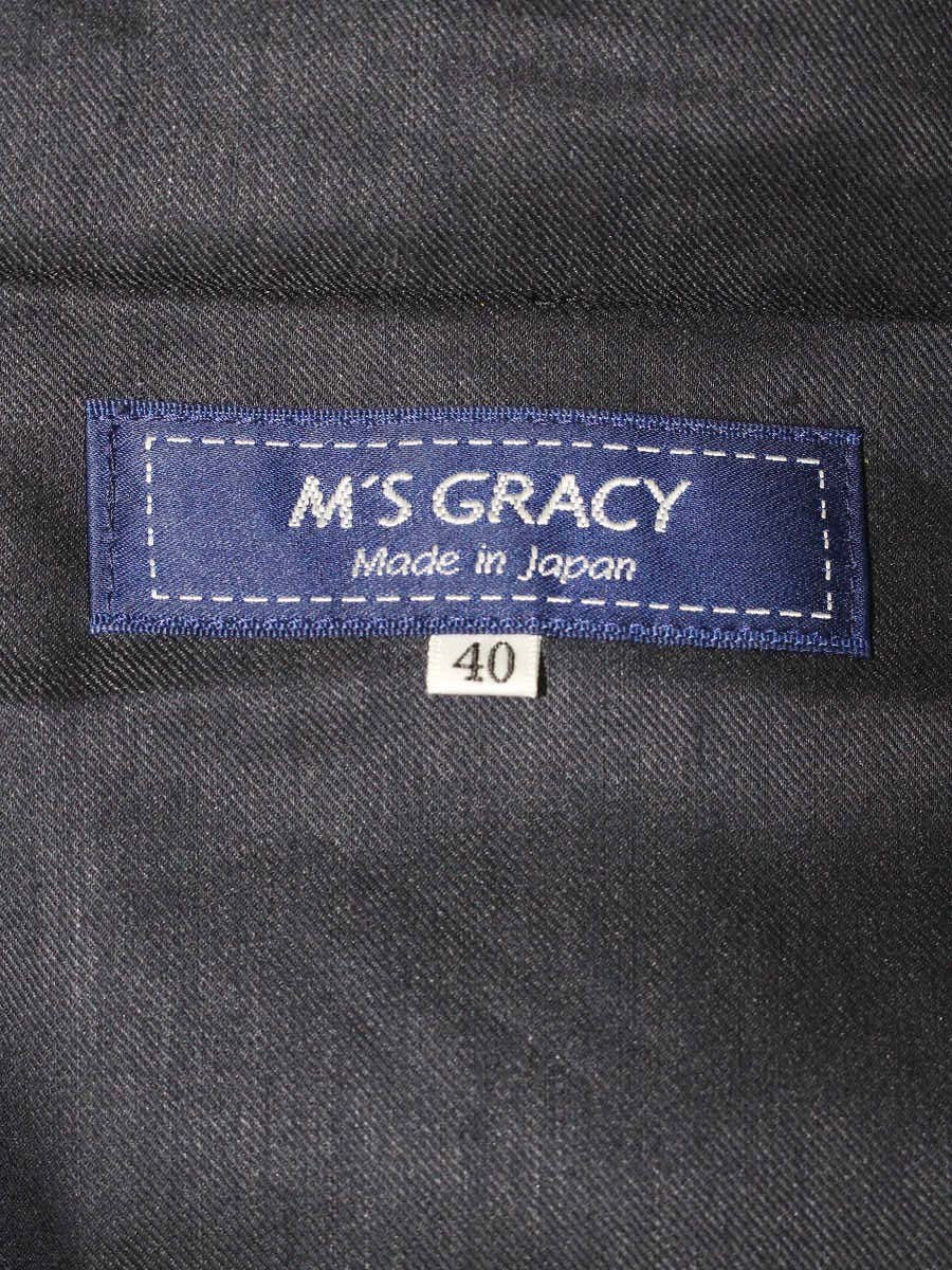 エムズグレイシー Tailored Jacket with bit 914115 ジャケット 40 ネイビー リネン混 麻 ITOOXROJGRQW