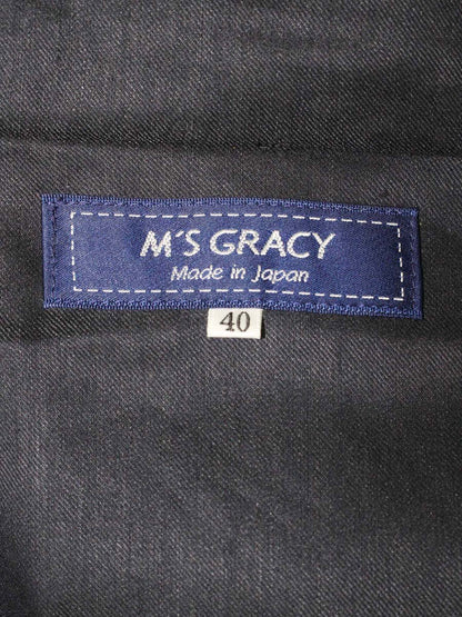 エムズグレイシー Tailored Jacket with bit 914115 ジャケット 40 ネイビー リネン混 麻 ITOOXROJGRQW