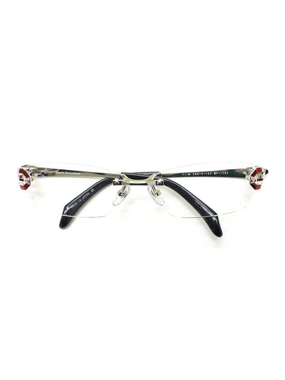 マサキマツシマ MF-1187 眼鏡 メガネ シルバー/レッド/ブラック メタルフレーム リムレス スクエア IT5UKWAAJMQW