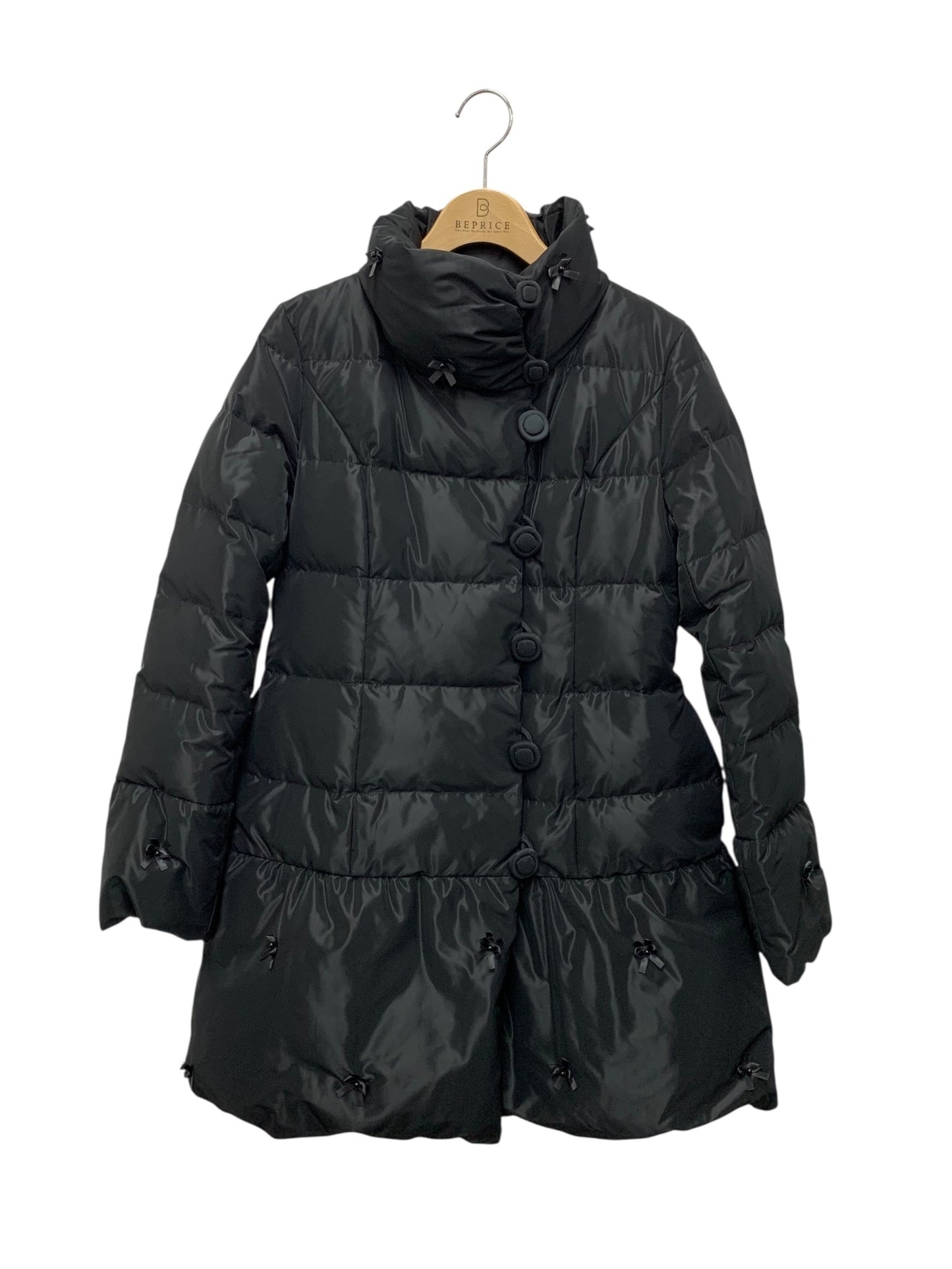 ハロッズ 11504011 ダウンコート 1 ブラック リボンモチーフ IT4KN3DDDBIW