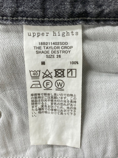 アッパーハイツ THE TAYLOR CROP 18B211402SDD デニムパンツ 26 グレー カットオフ ITFNLUR2JRNV
