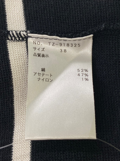 エムズグレイシー 918325 ニット セーター 38 ブラック リボン ボーダー ITGQIV8T73WO